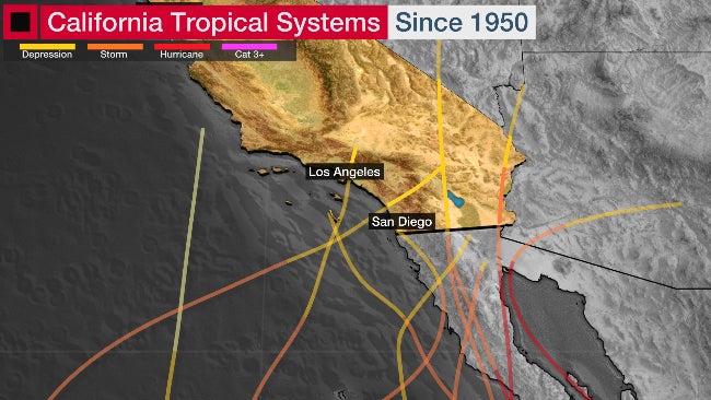 California's Tropical Storm And Hurricane History Weather Underground