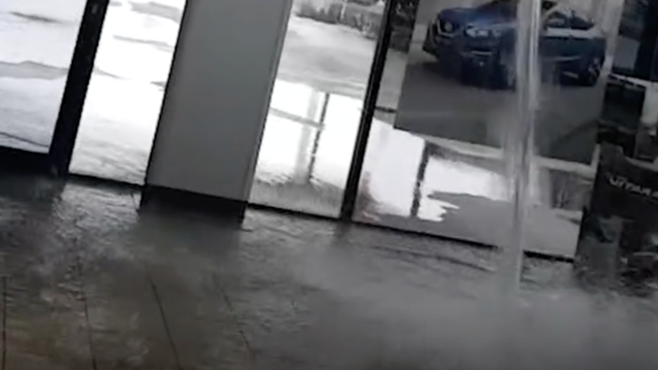 Heavy Rain Floods Car Dealership In Queensland Australia The heavy rain floods car dealership in