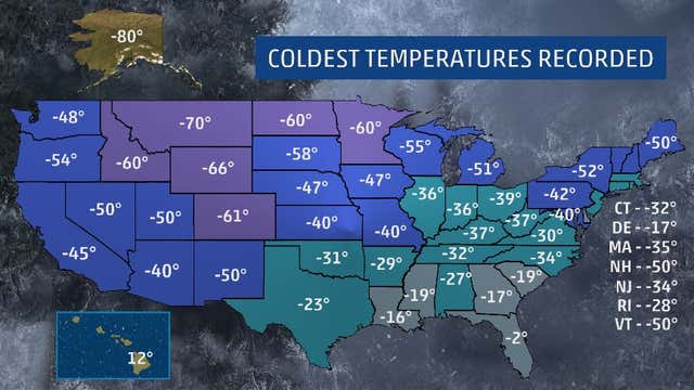 The Coldest Temperatures Ever Recorded in All 50 States | Weather.com