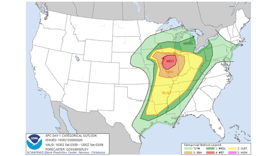Severe weather outlook issued 1630Z 3/28/20