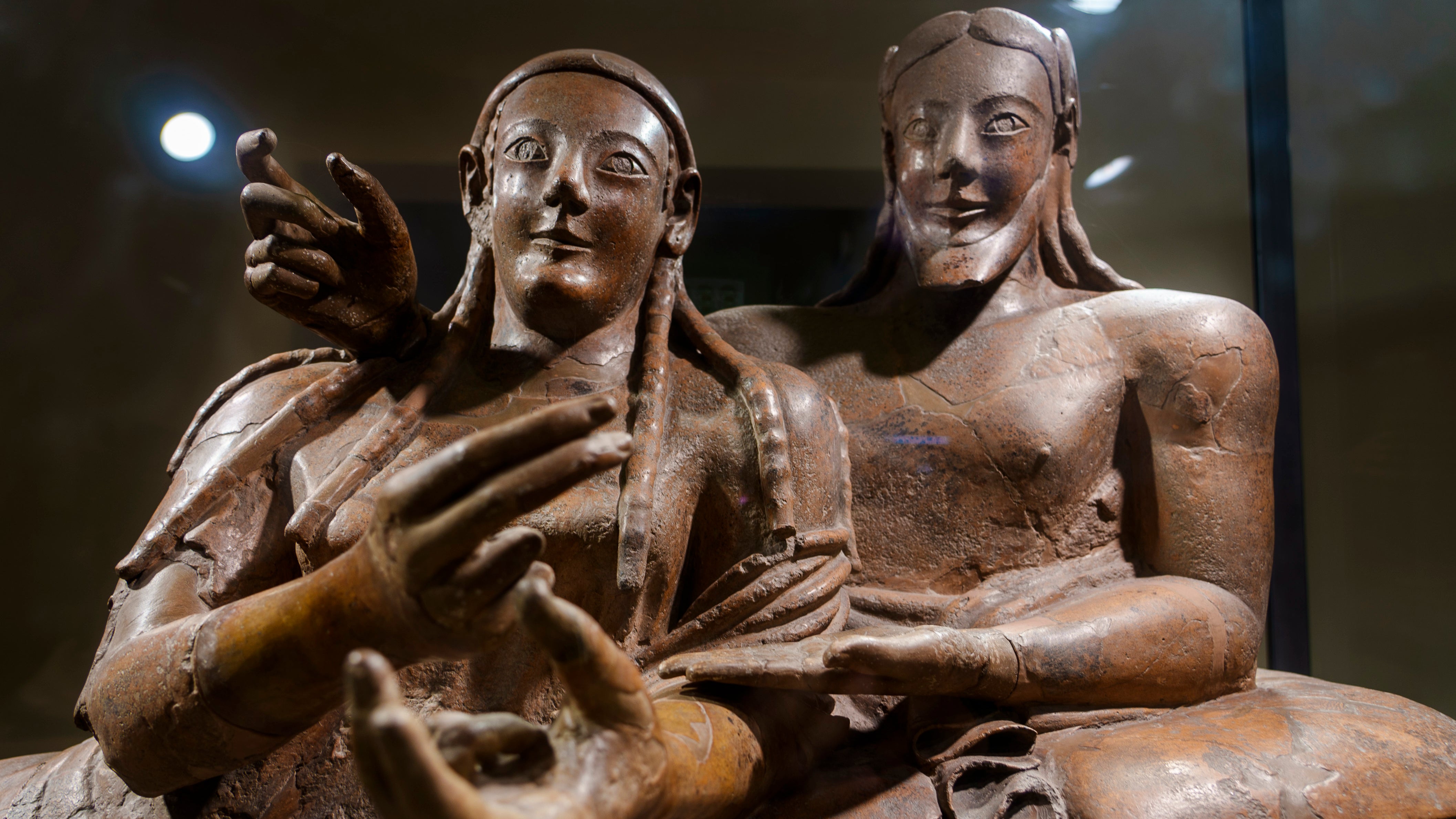 Der Ehegatten-Sarkophag ist eine Hauptattraktion des Etruskischen Nationalmuseums Villa Giulia in Rom.