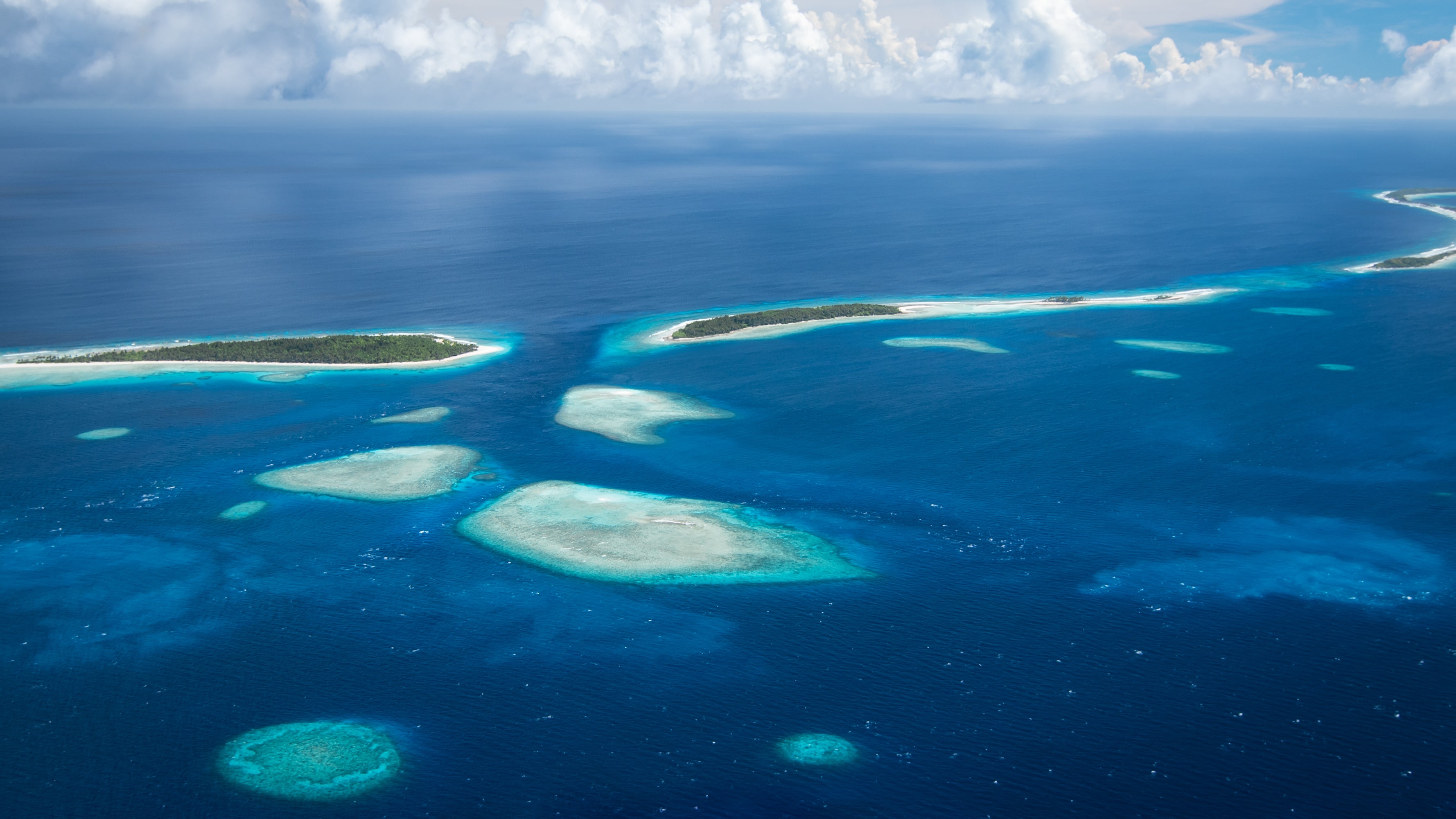 Die Inseln des Kwajalein Atoll, die zu den Marshallinseln geh&ouml;rt