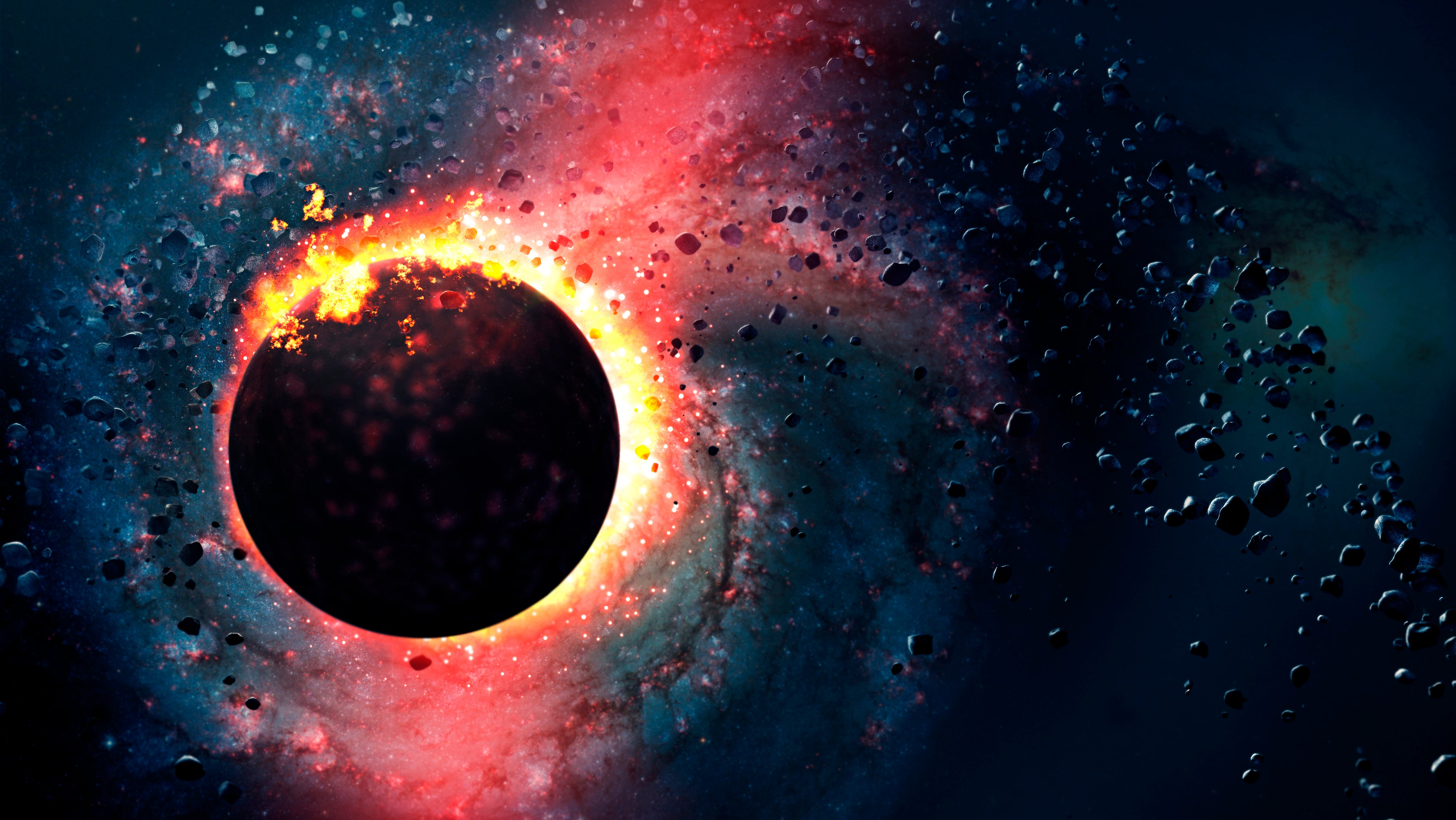 Eine Animation stellt den Urknall dar