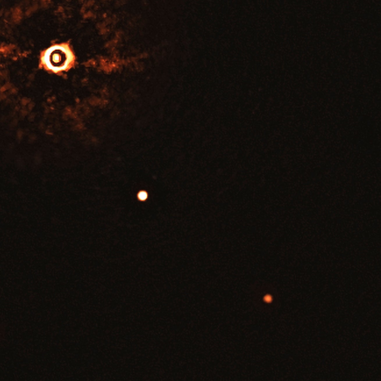 Astronomen ist erstmals ein Bild von zwei jungen Planeten um einen sonnen&auml;hnlichen Stern gelungen.