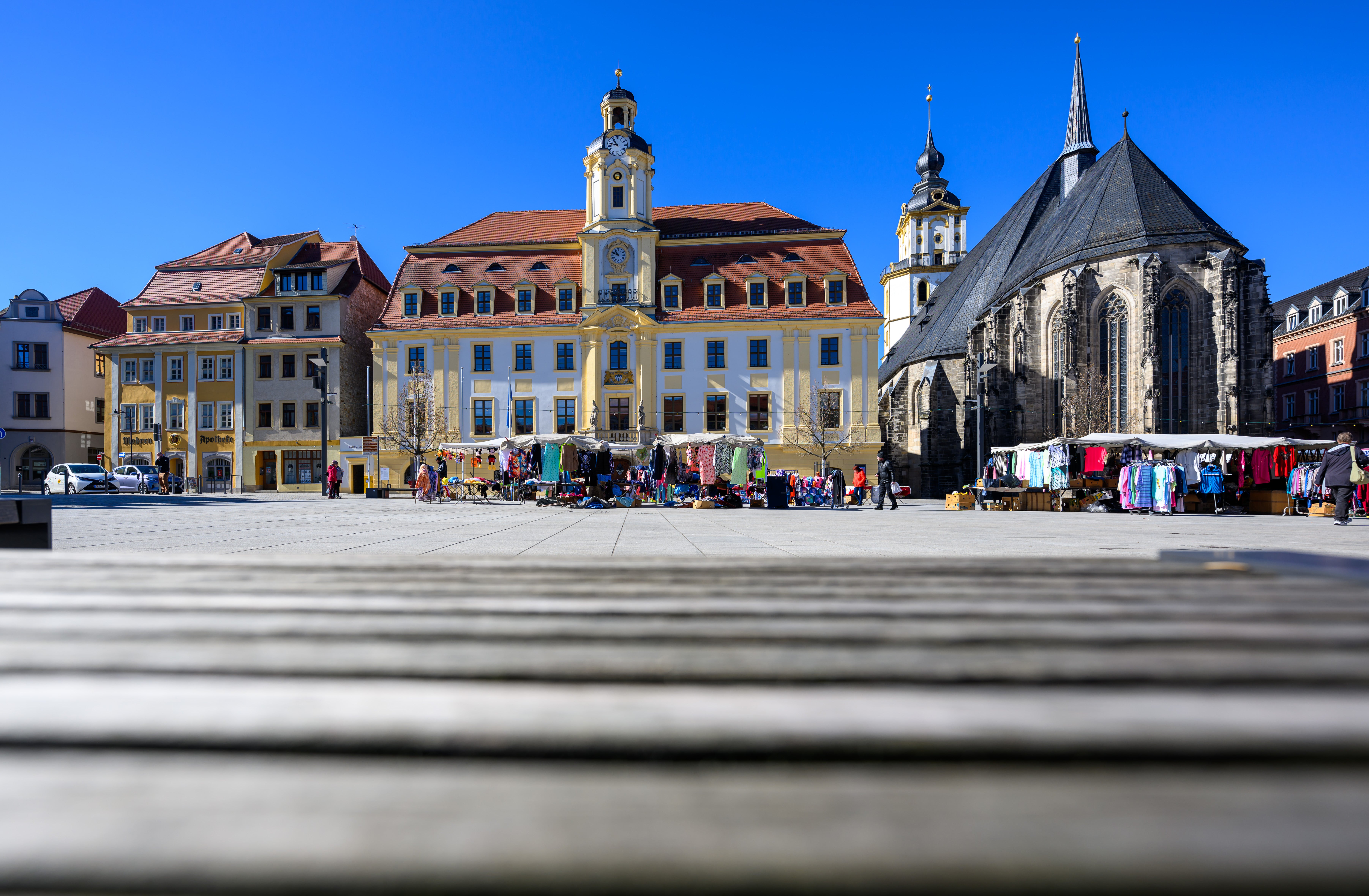 18.03.2025, Sachsen-Anhalt, Wei&szlig;enfels: Blick auf das Rathaus von Wei&szlig;enfels. (Hendrik Schmidt/dpa)