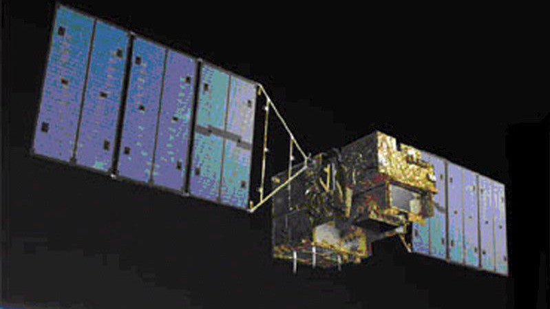 Ein undatiertes Handout, das von Mitsubishi Heavy Industries zur Verf&uuml;gung gestellt wurde, zeigt den ersten japanischen Gosat-Satelliten.