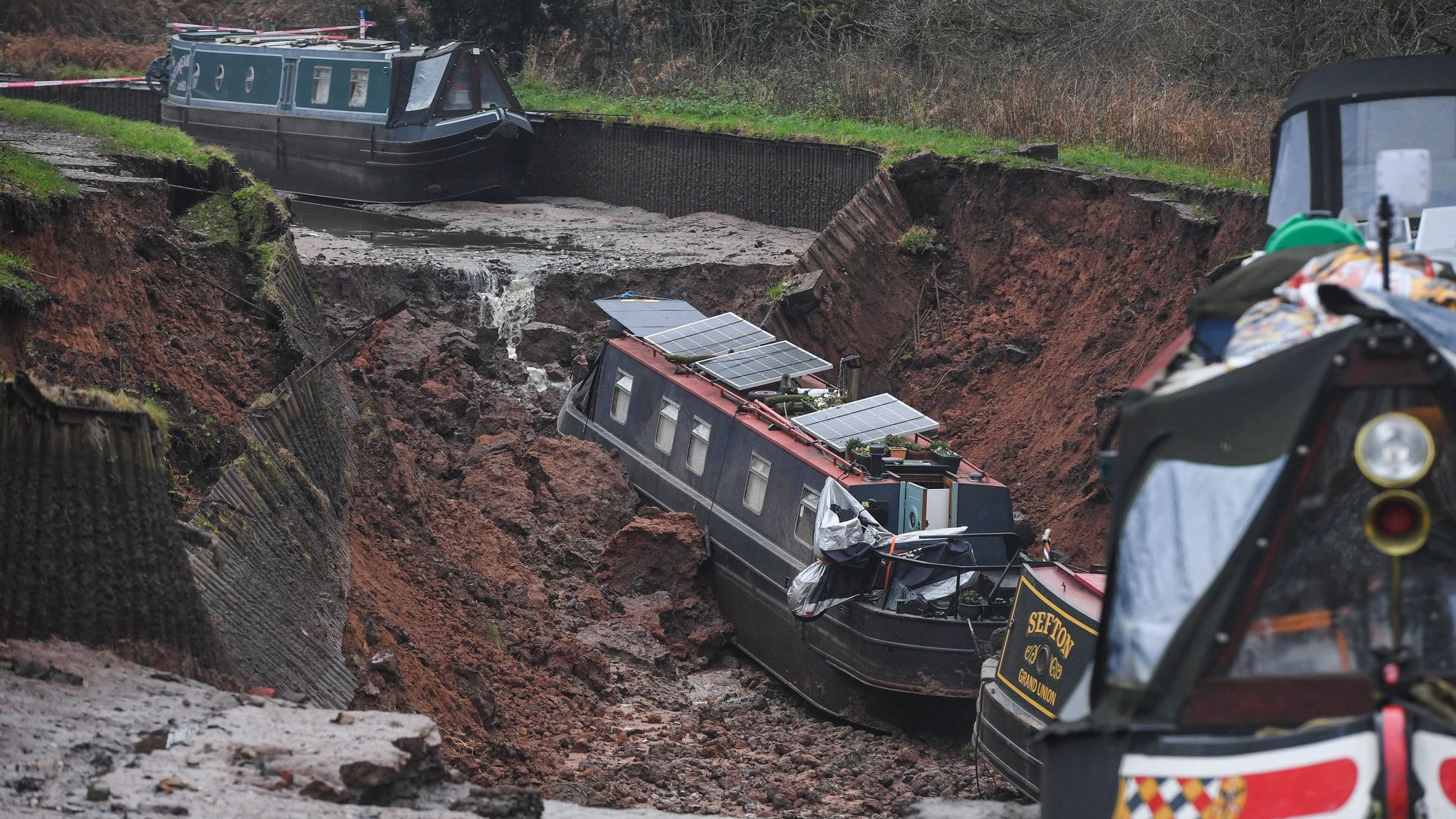 Erdrutsch in Gro&szlig;britannien (Andy Kelvin/PA Wire/dpa)
