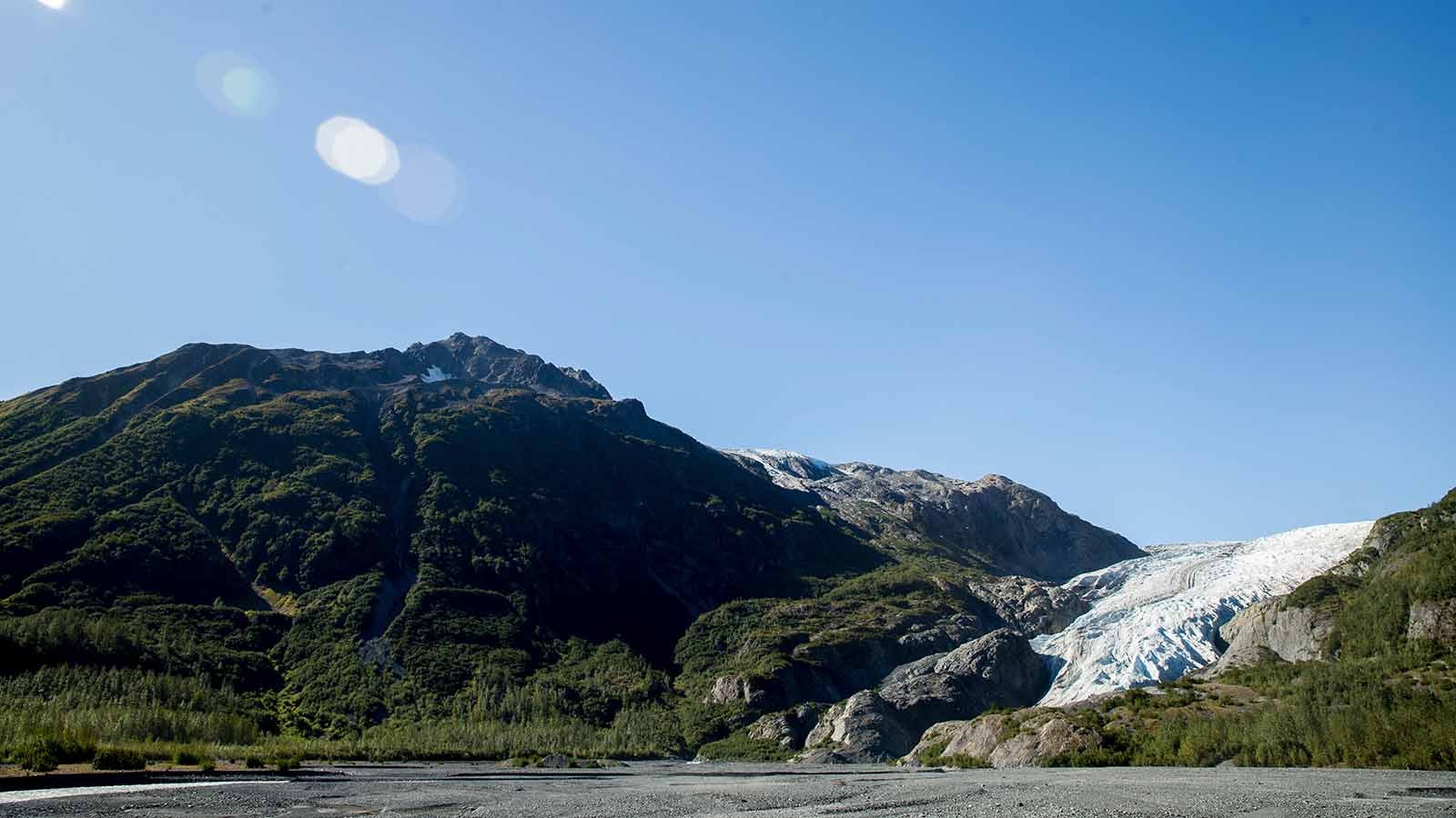 FILE - This Tuesday, Sept. 1, 2015 file photo shows the Exit Glacier in Seward, Alaska, which according to National Park Service research has retreated approximately 1.25 miles over the past 200 years. Since 2000, Alaska&rsquo;s Exit Glacier has lost more than 715 million tons (650 million metric tons) of snow and ice, with more than 380 million tons (350 million metric tons) since 2010. According to a study released on Wednesday, April 28, 2021 in the journal Nature, the world's 220,000 glaciers are melting faster now than in the 2000s. (AP Photo/Andrew Harnik)