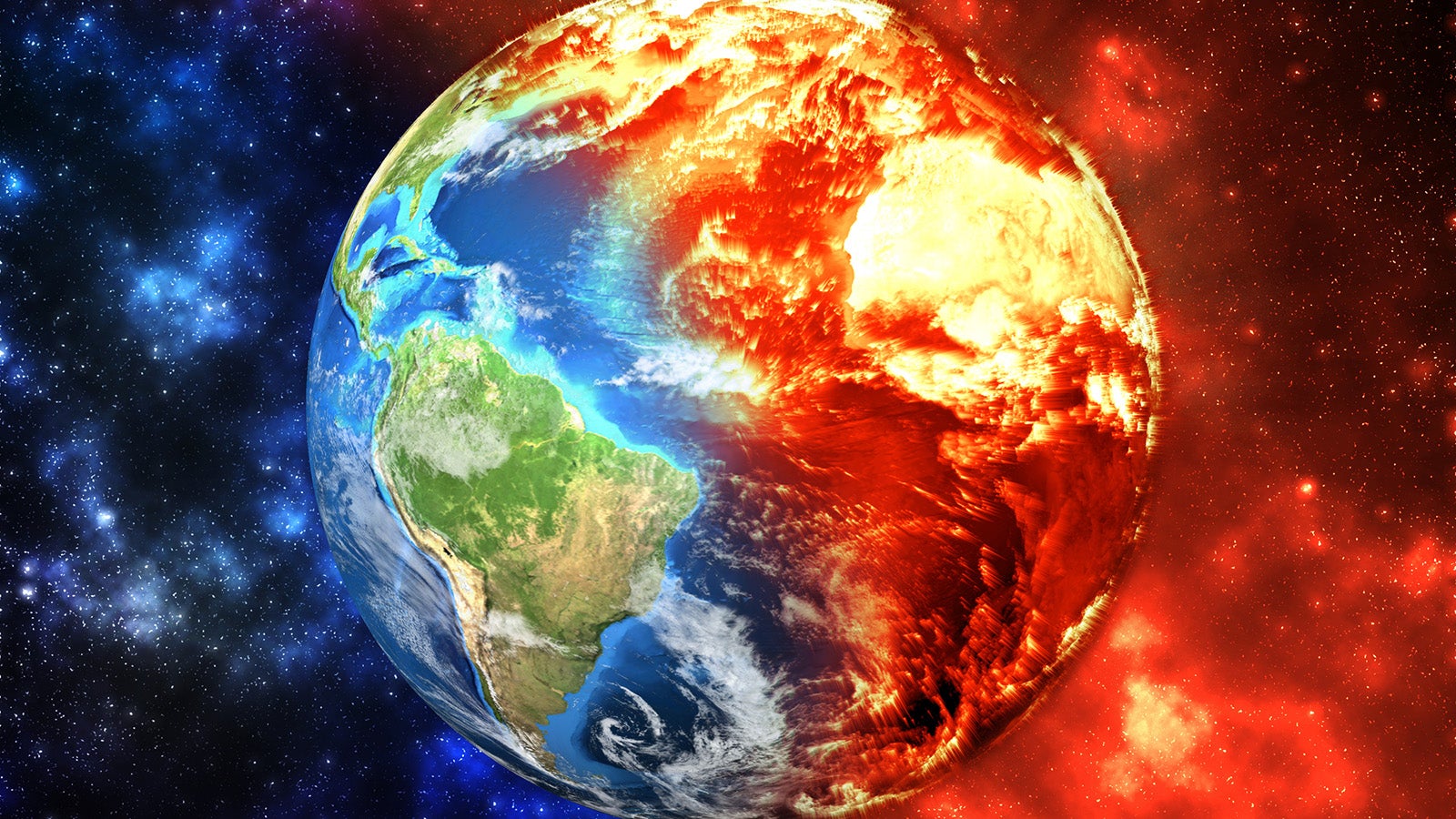 Planet Earth -  ecology concept, global warming concept, the effect of environment climate change. Elements of this image furnished by NASA (https://visibleearth.nasa.gov/)