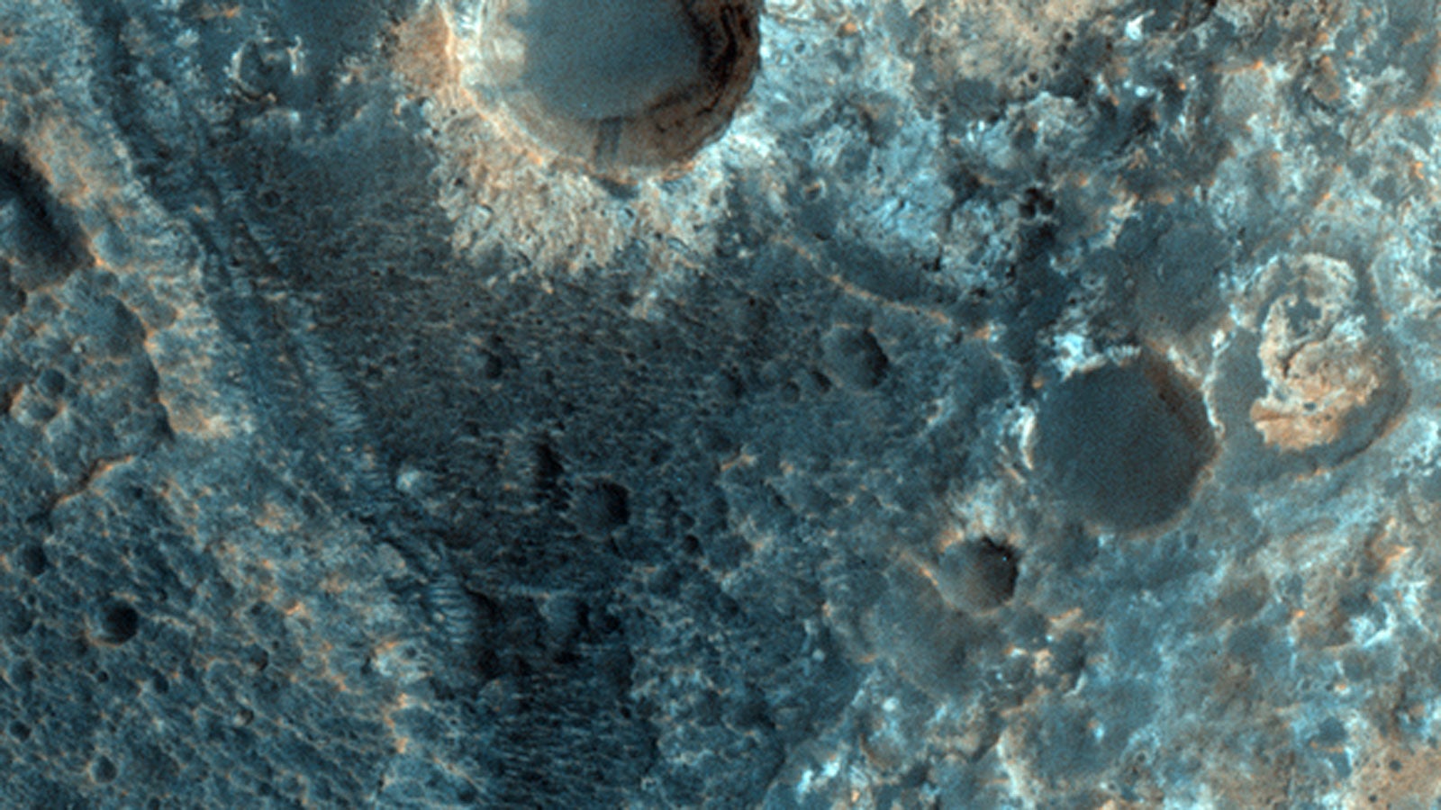 Oyama-Krater am Mars ESA/Roscosmos/CaSSIS, CC BY-SA 3.0 IGO