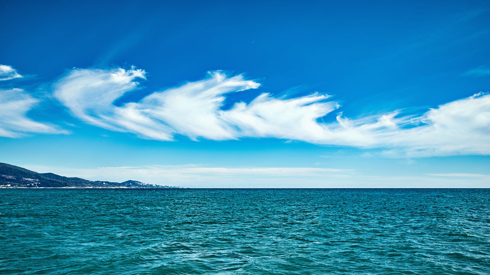 Sea view at sunny hot day time.