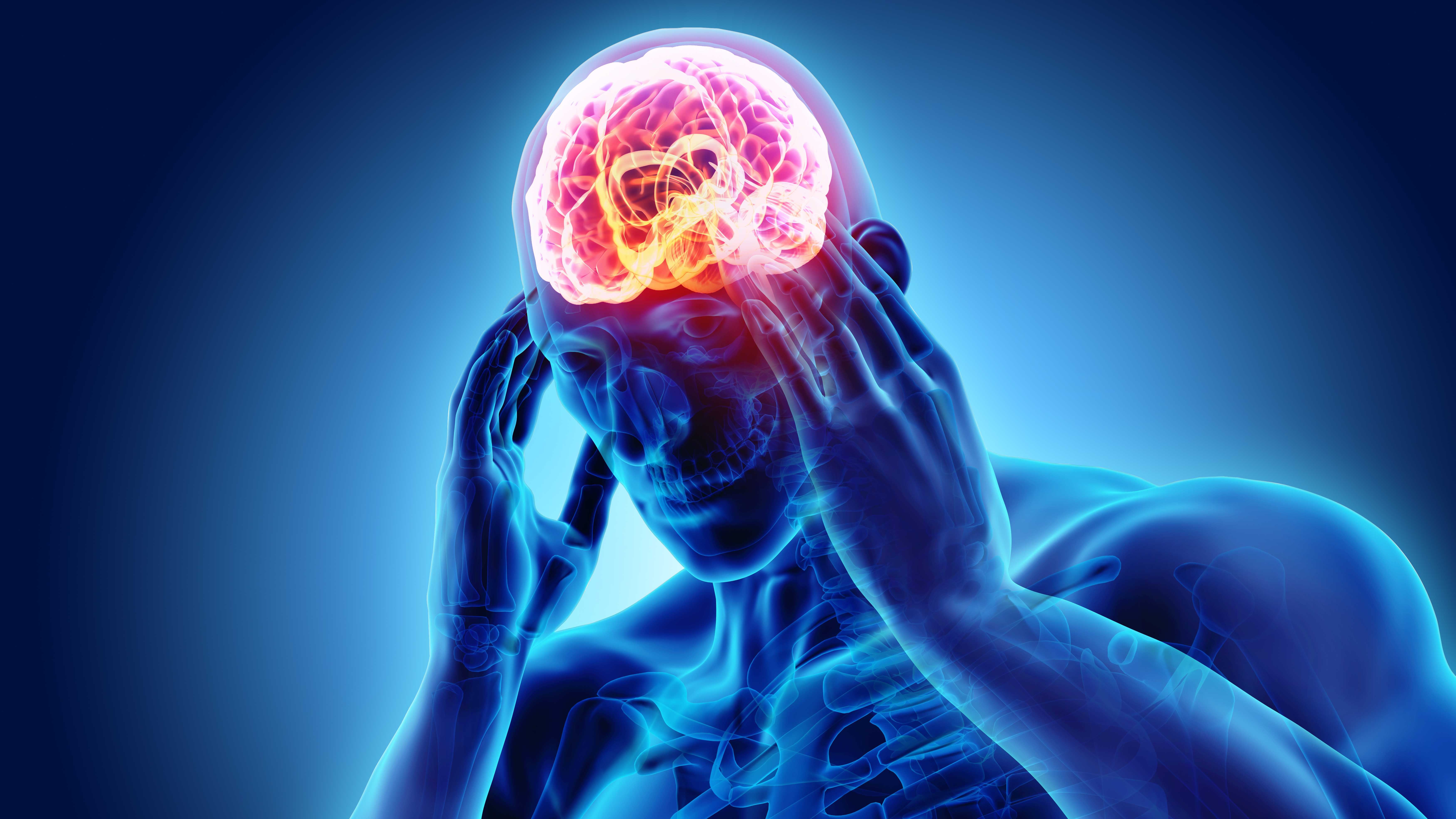 3d illustration of headache human, x-ray medical concept.