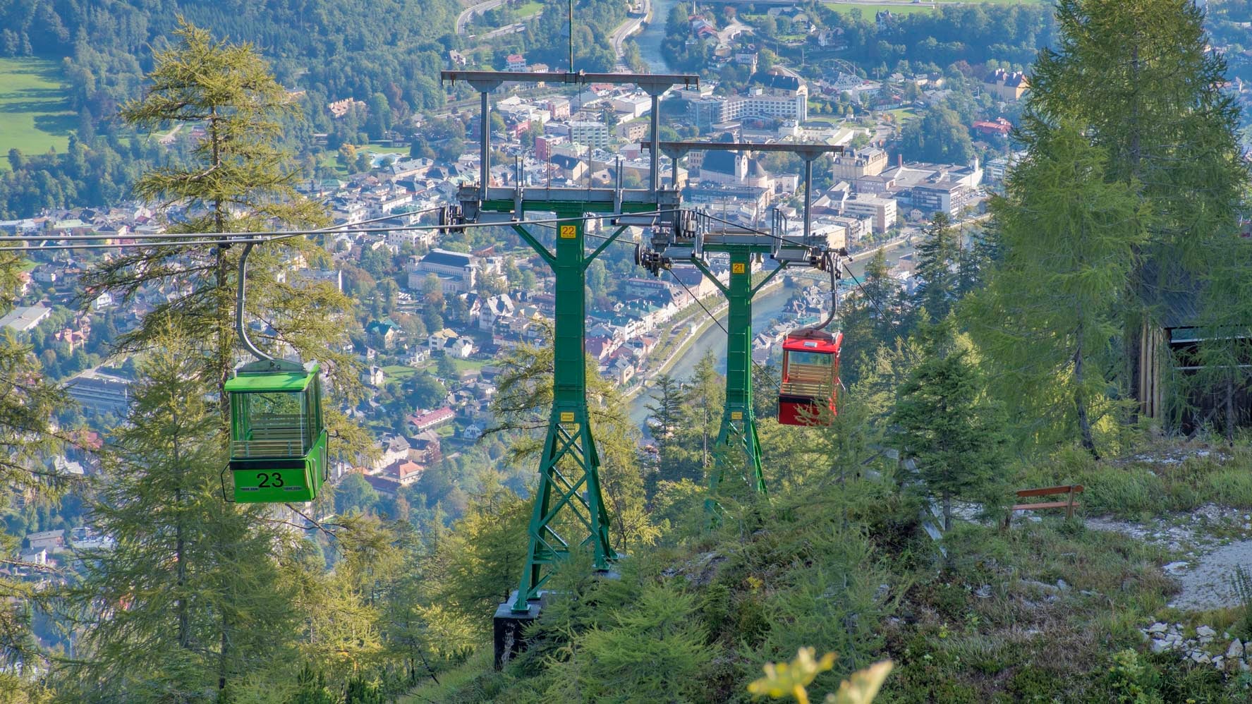 Katrin cable car and Kaisers Ansitz viewpoint over Bad Ischl