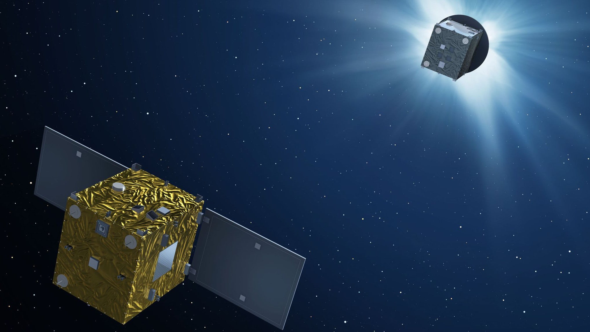 Satelliten der Mission Proba-3 (P. Carril/ESA/dpa)