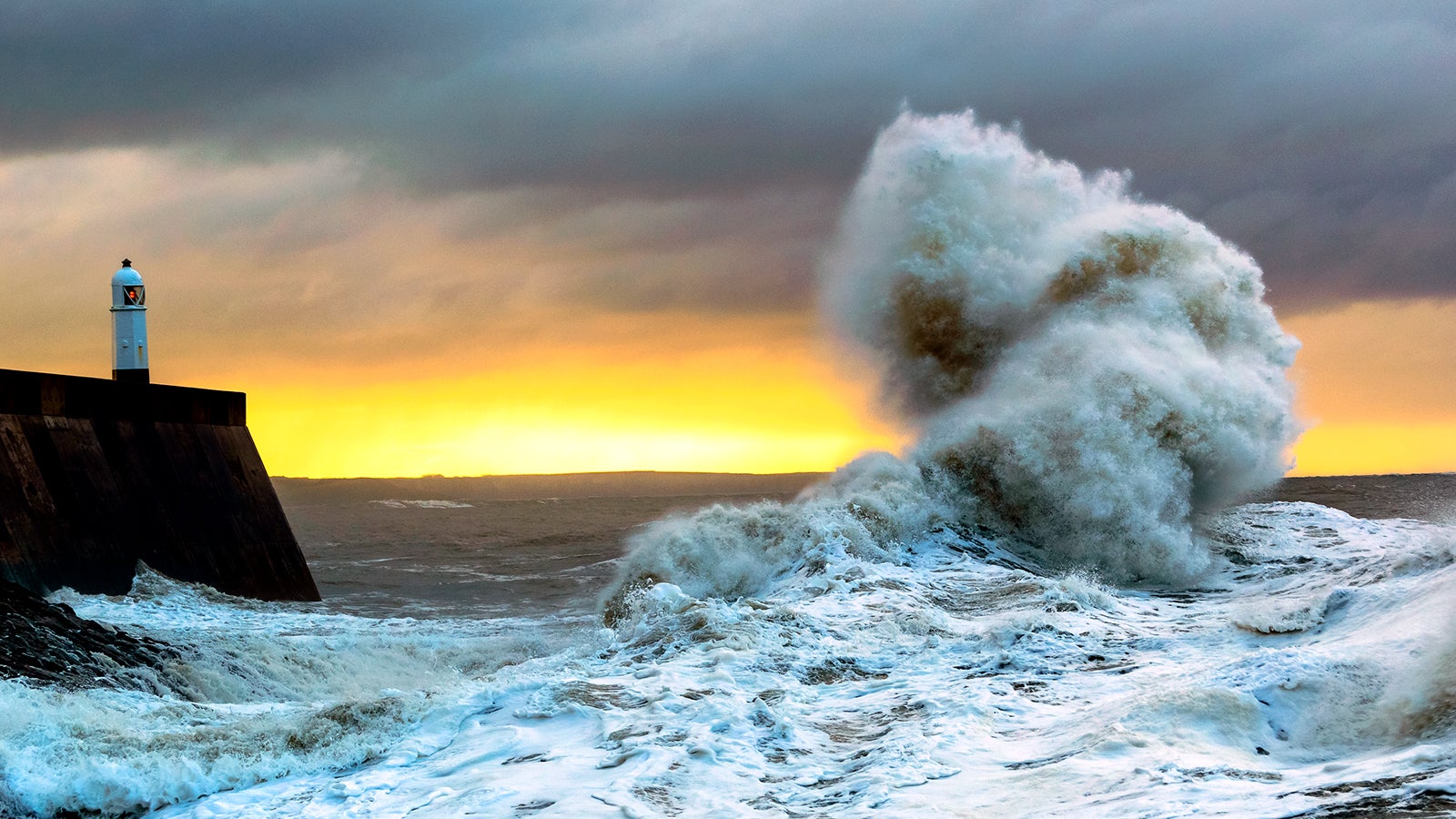 A sunrise  morning  on winter day with a hi tide.