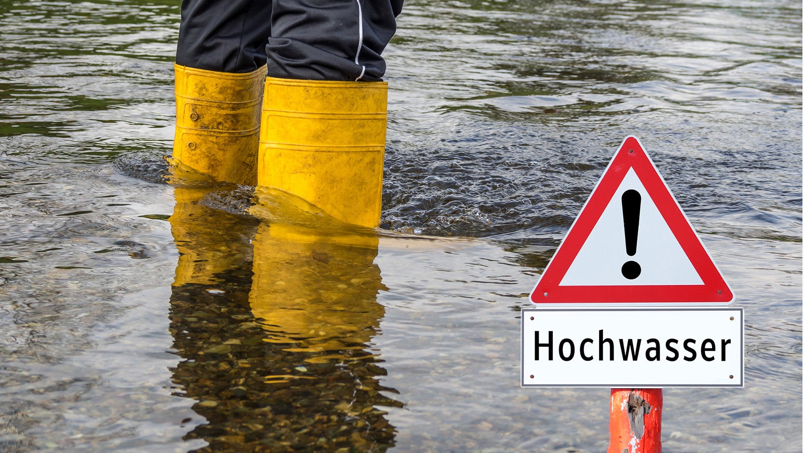 Flood sign German "Hochwasser"