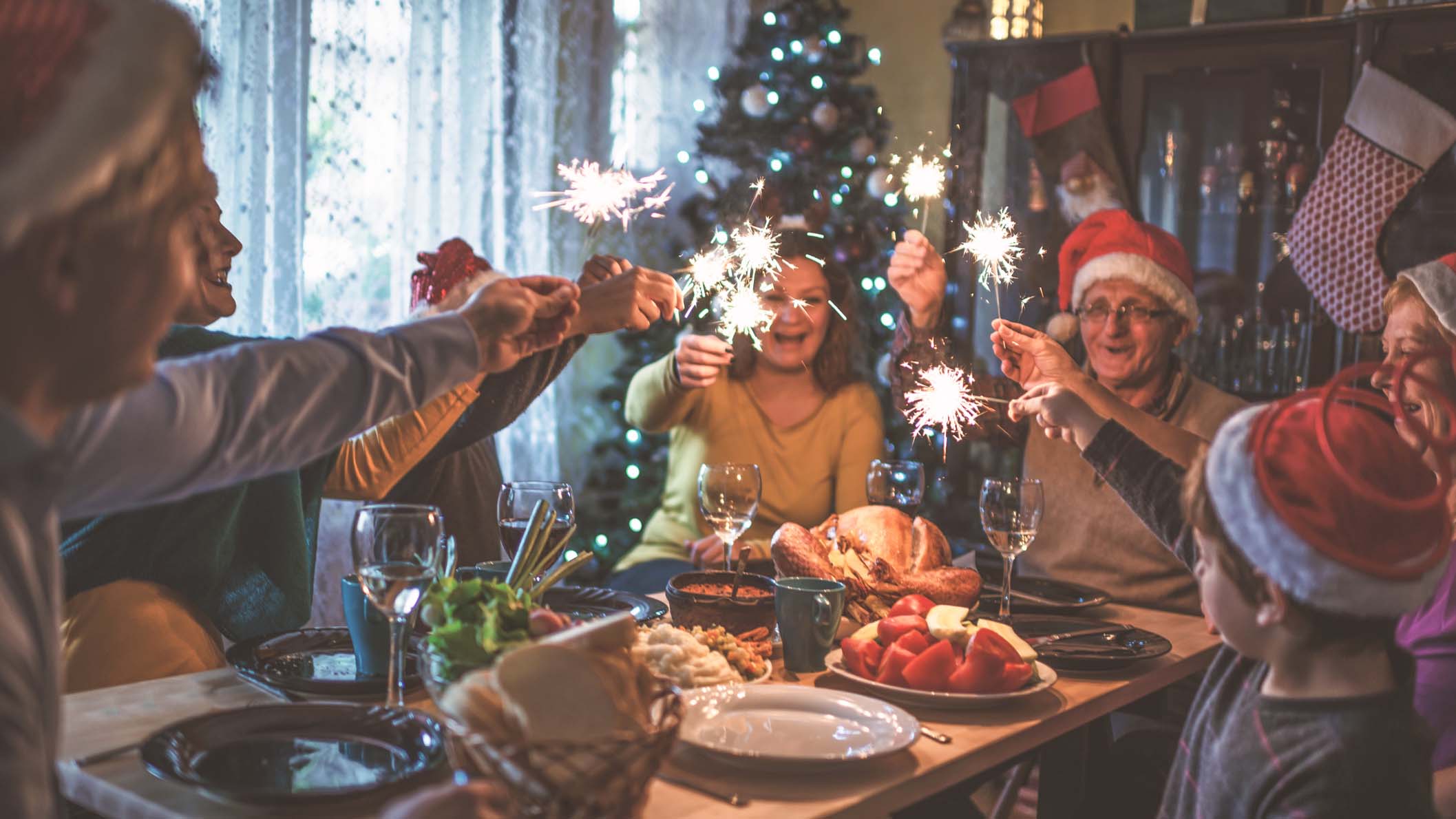 Family celebrating Christmas for many years together