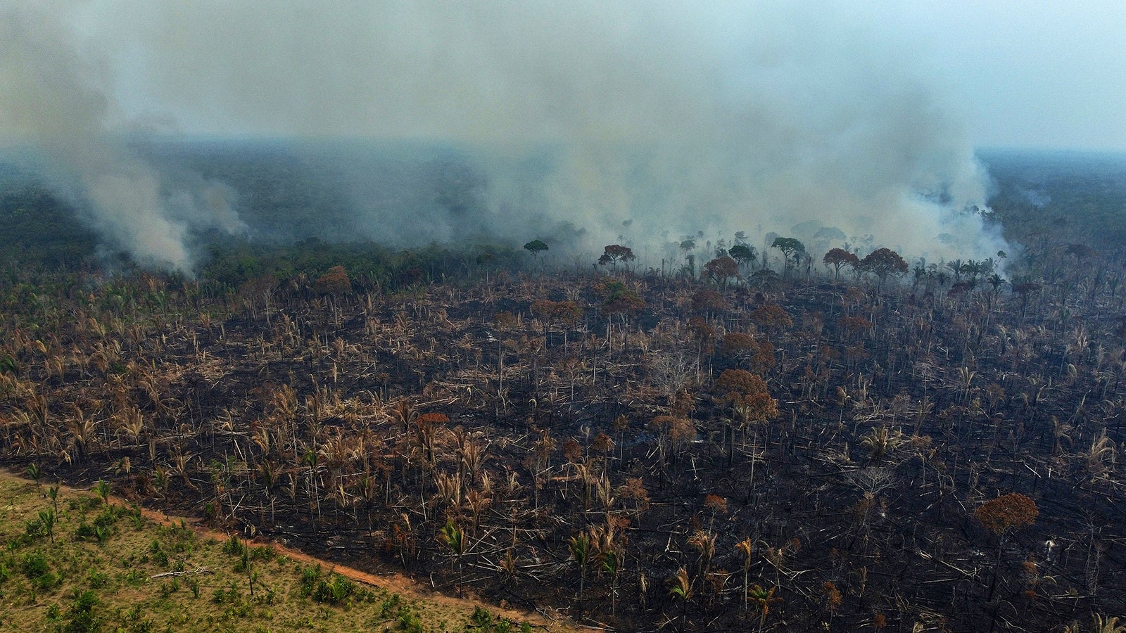 FILE - Smoke rises from a forest fire in the Transamazonica highway region, in the municipality of Labrea, Amazonas state, Brazil, on Sept. 17, 2022. (AP Photo/Edmar Barros, File)