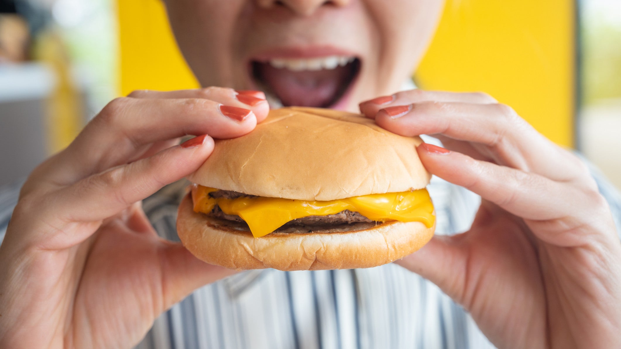 A cheeseburger is a hamburger topped with cheese.