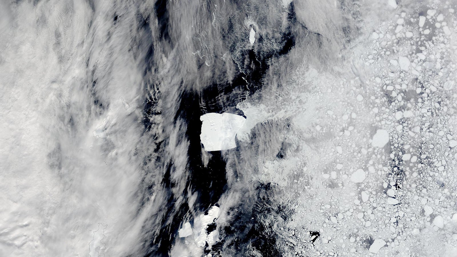 Der gr&ouml;&szlig;te und &auml;lteste Eisberg der Welt ist Jahrzehnte nach seinem Abbrechen vom Schelfeis auf dem Weg nach Norden.  Cover Images/Zuma Press/dpa