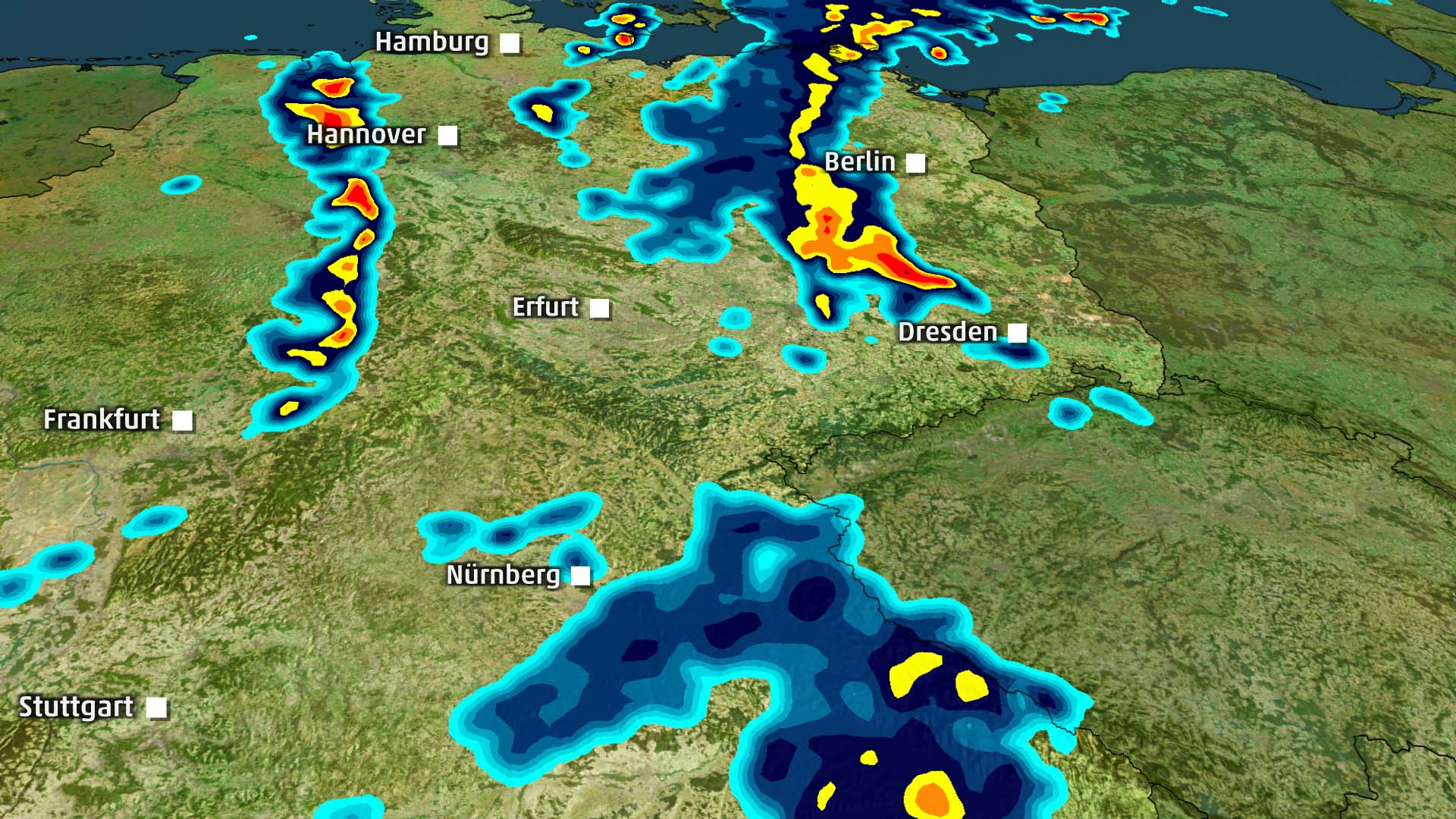 Eine schwere Gewitterlage entwickelt sich an diesem Donnerstag. Besonders zwischen Berlin und Dresden kann es heute krachen.