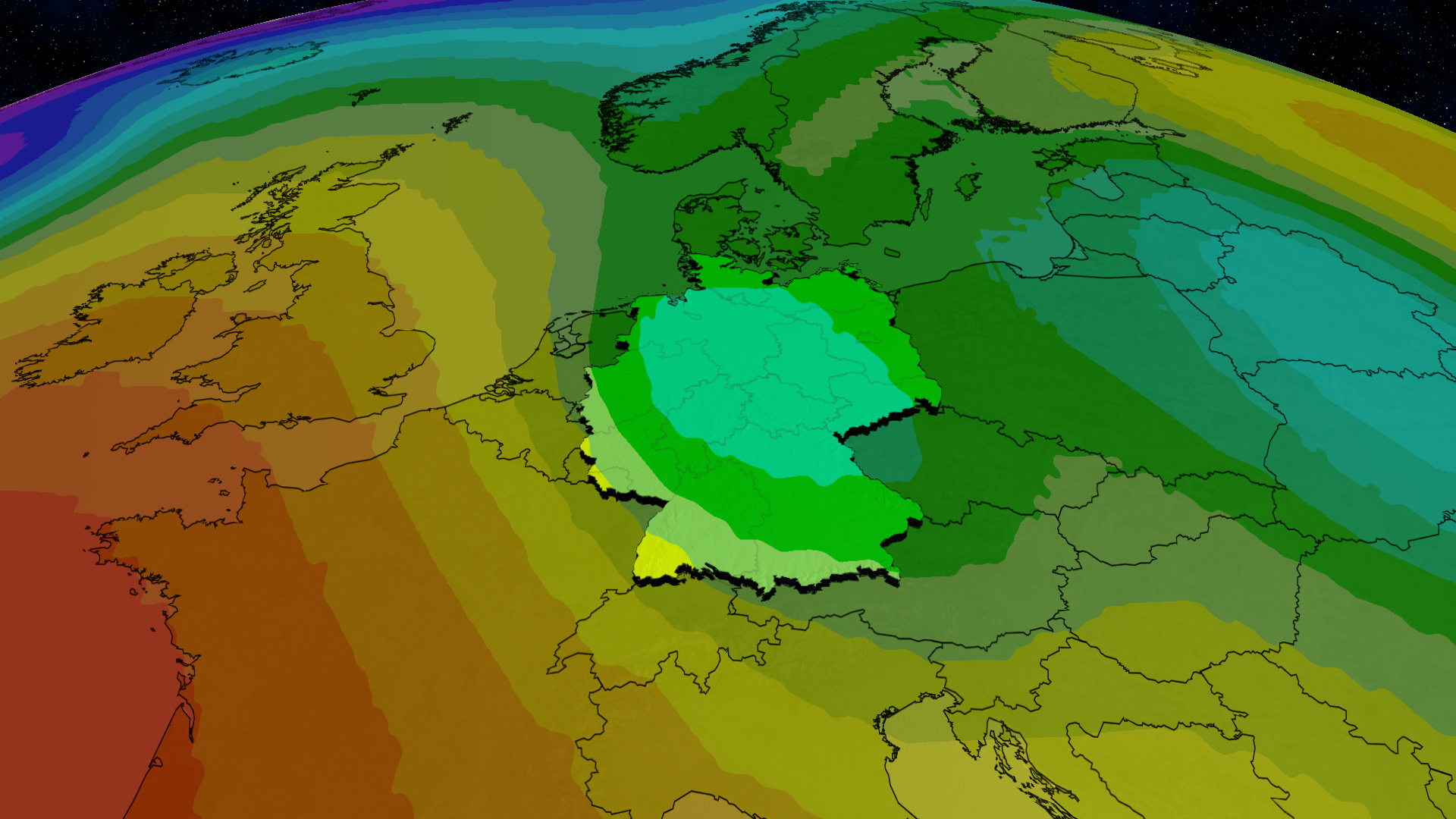 Ein Kaltlufttropfen liegt &uuml;ber Deutschland und sorgt f&uuml;r k&uuml;hlere Temperaturen auch Regen.