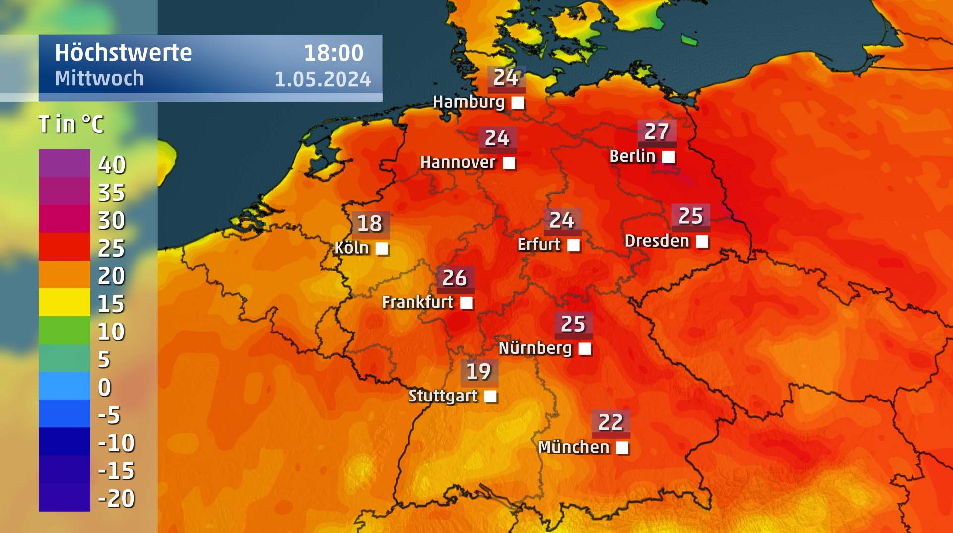 Am 1. Mai werden es in Deutschland bis zu 28 Grad. Am w&auml;rmsten ist es dabei im Osten des Landes.