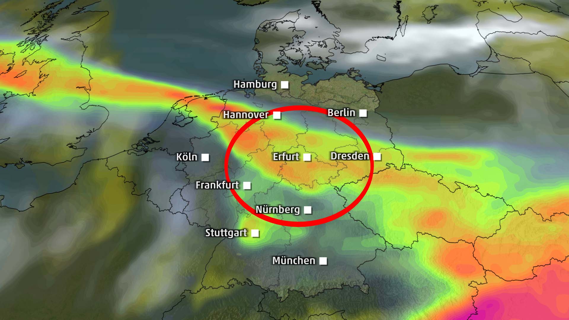 Ab Mittwoch sinkt die Luftqualit&auml;t in Deutschland wieder. Das hat zum einen mit Hoch Konstantina und zum anderen mit der Saharaluft zu tun.