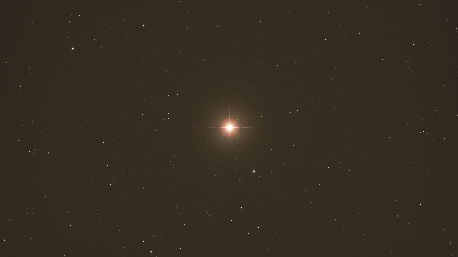 France. Seine et Marne. The bright star Arcturus. Bootes constellation. Arcturus is a red giant star at the end of its life.