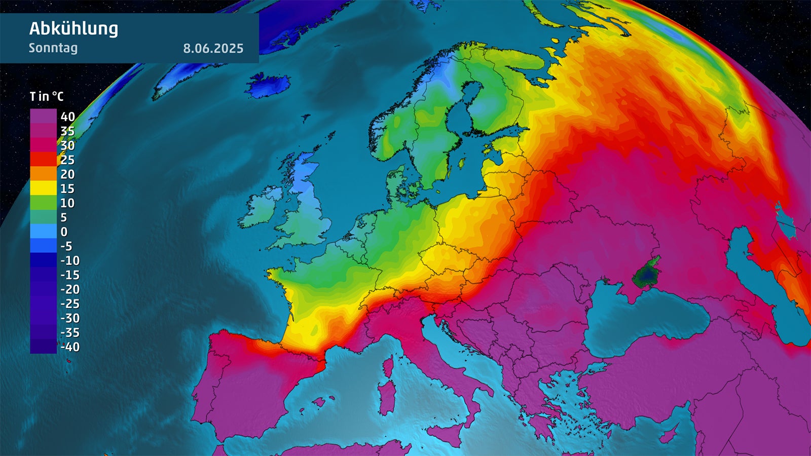 Temperaturkarte von Europa