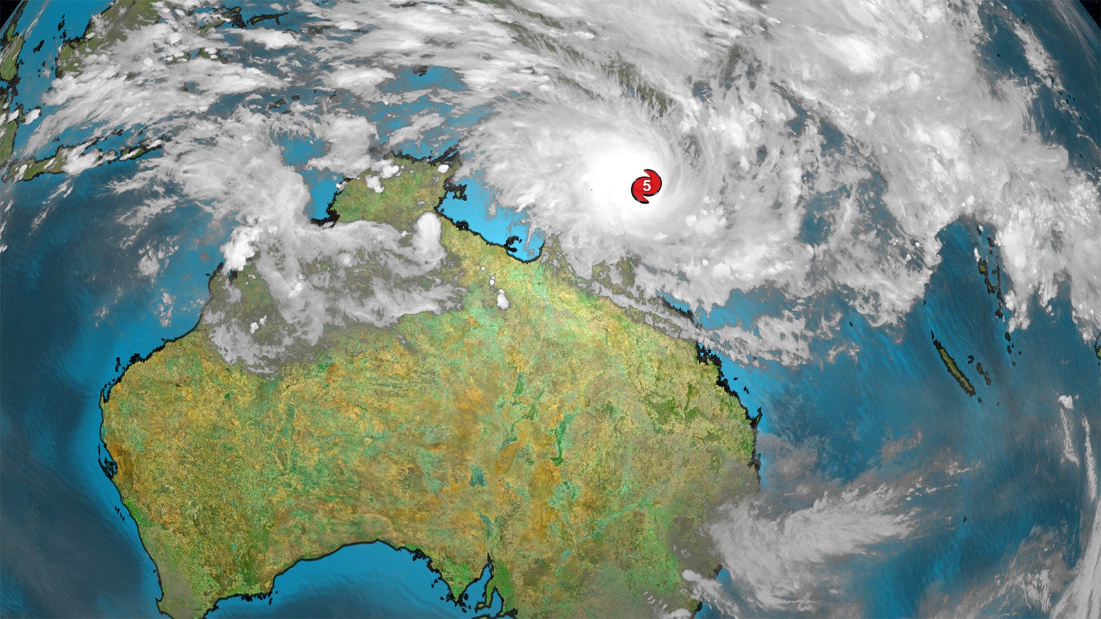 Bild zeigt Zyklon Narelle vor Australien