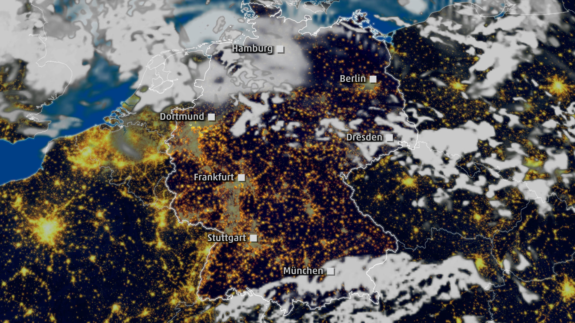 In der Nacht von Mittwoch auf Donnerstag bleibt der Himmel weitgehend klar. Nur im Norden sind ein paar Wolken unterwegs.