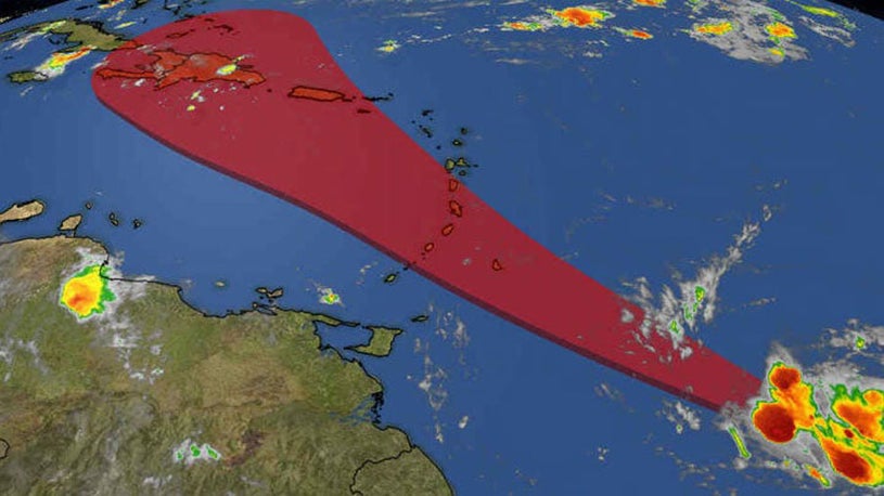 Tropical Storm Dorian Moving West in the Atlantic