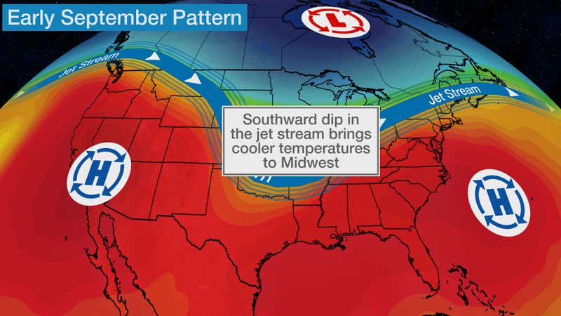 September Temperature Outlook: A Taste of Fall in Central U.S. While ...