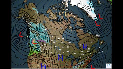 Monday's weather and max temperatures