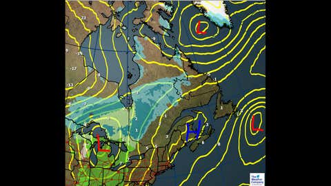 Wednesday weather map and max temperatures. (The Weather Channel Canada)