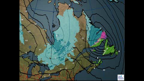 Weather and Maximum Temperatures for Thursday, Nov. 23, 2017.