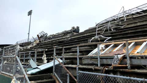 The National Weather Service confirmed a high-end EF-2 tornado in Kershaw County, S.C. Damage can be seen to North-Central High School. (Twitter/@NWSColumbia)