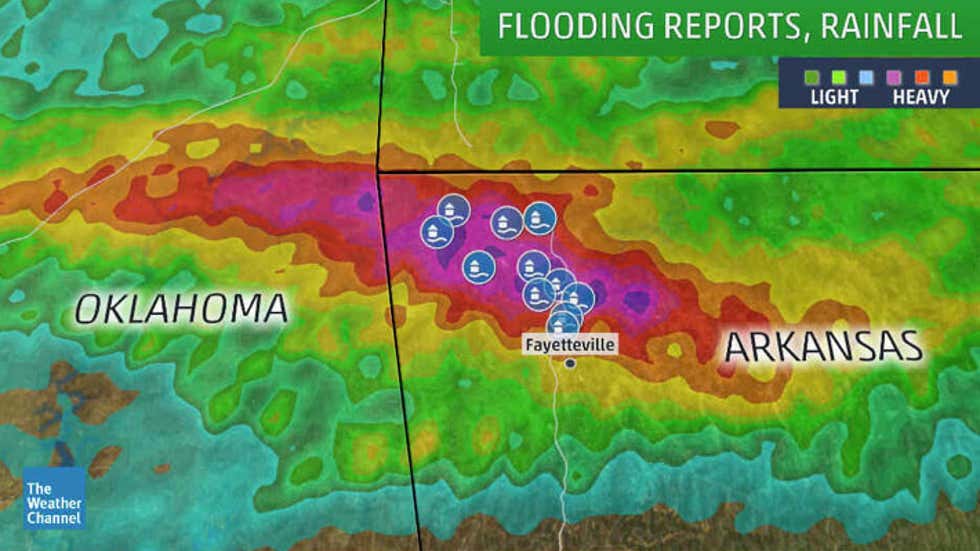 Flash Flooding Strikes Northwest Arkansas, Prompting Water Rescues and Flash Flooding Strikes Northwest Arkansas, Prompting Water Rescues and