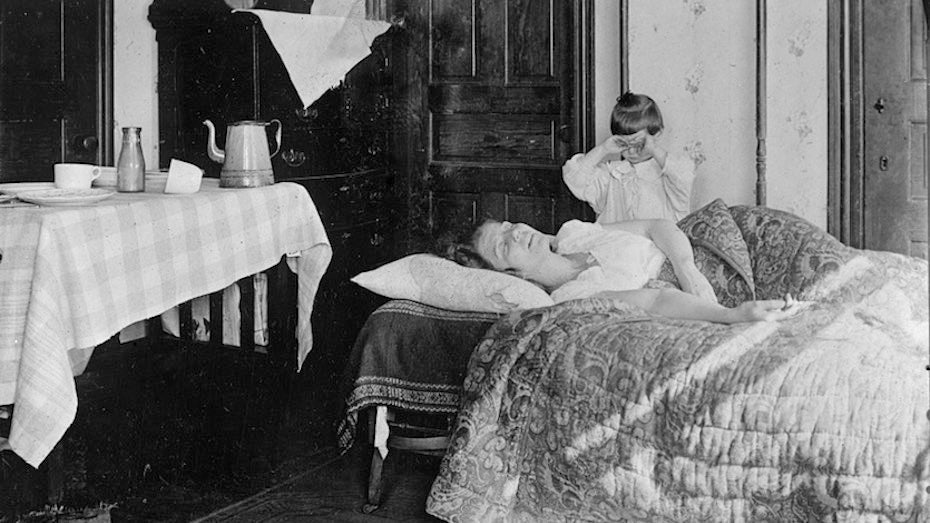 A flu-stricken U.S. woman during the autumn of 1918