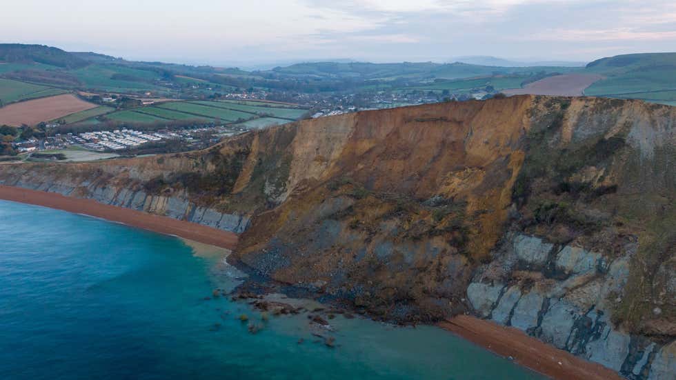 Aerial Photos Show Biggest Cliff Fall in 60 Years in U.K. | The Weather ...