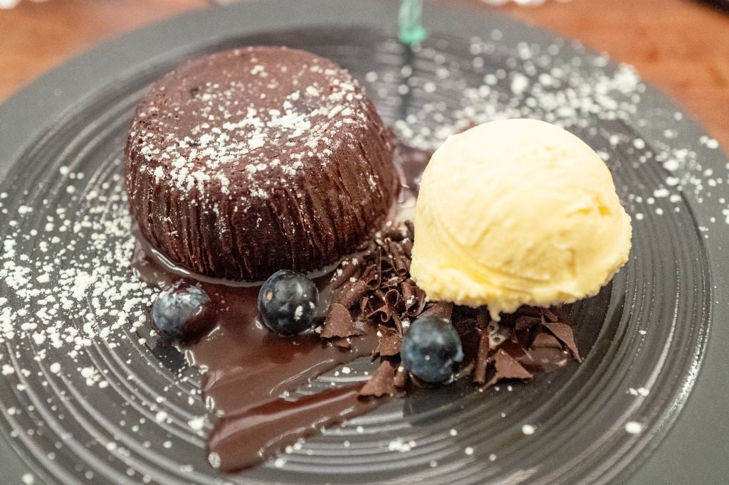 Molten chocolate cake with vanilla ice cream at LB Steak restaurant in San Ramon, California, December 22, 2021. Photo courtesy Sftm. (Photo by Gado/Getty Images)