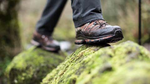 A man hiking in Oregon on a Winter day.