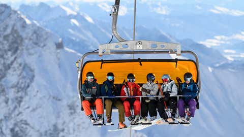 Weather Of The World: November 24 - 30 16 Skiers and snowboarders sit in the ski lift's Gondola to enjoy their first ski day on the Zugspitze (2962 m) mountain near Grenau and Garmisch-Partenkirchen in southern Germany on November 28, 2025, the opening day of the skiing season. Germany's highest ski resort resumed operations under heavy snowfall conditions, according to a spokeswoman. (Photo by Philippe Gueland/AFP via Getty Images)