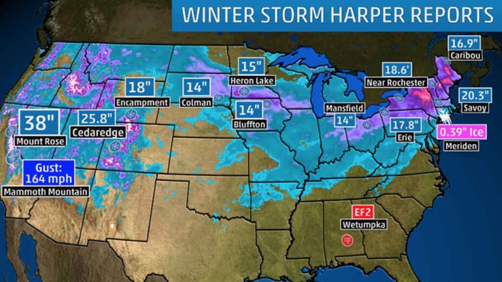 Winter Storm Harper Brings Widespread Snow To The West Midwest And Northeast Recap The Weather Channel