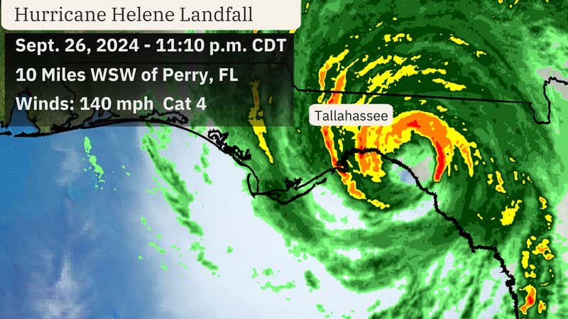 Helene Landfall Path Hurricane Helene Makes Florida Landfall | Weather.com