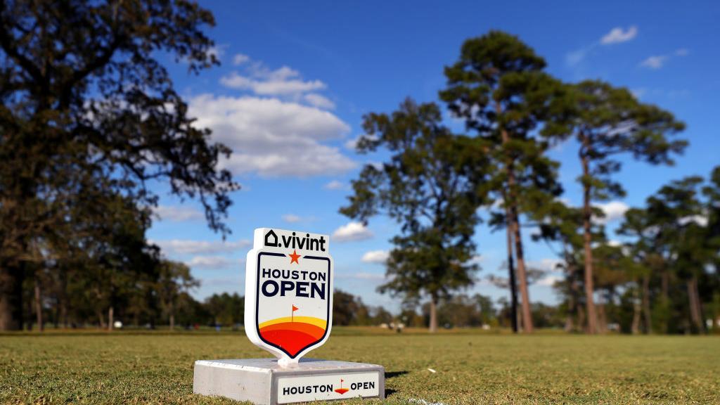 A detail view of a tee marker ahead of the Houston Open at Memorial Park Golf Course on November 04, 2020 in Houston, Texas. (Photo by Maddie Meyer/Getty Images)