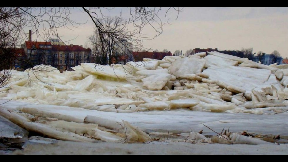 Ice jam on the Oder River at Frankfurt/Oder, Germany, 2/24/12