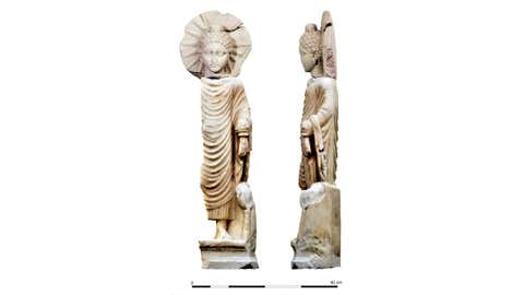 تم العثور على تمثال بوذا في Berenike ، مصر. (Szymon Popławski / Berenike Project / PCMA UW / وزارة السياحة والآثار المصرية)