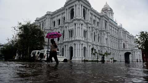 Waterlogging in Chennai on Sunday, November 7, due to heavy rains over the weekend. (B A Raju / BCCL, Chennai)